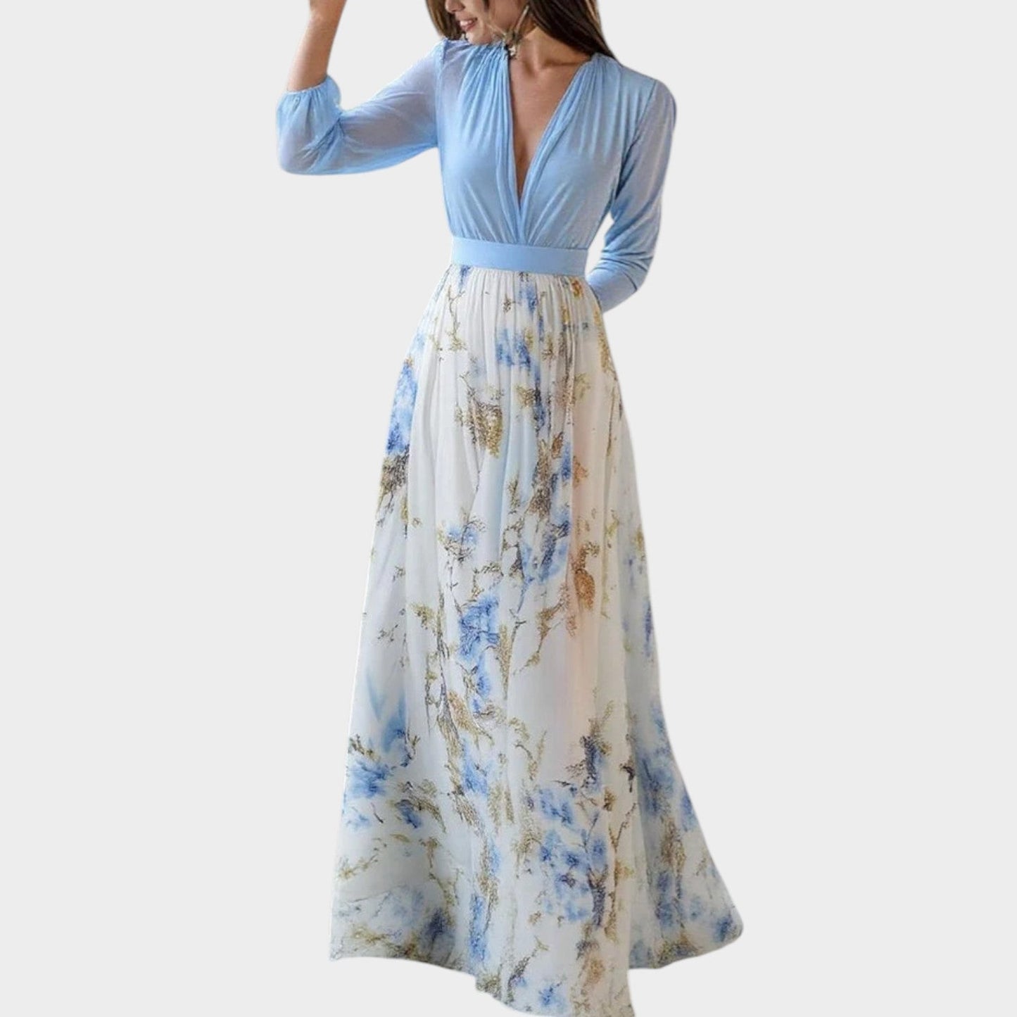 Claudette – Floral Chiffon-Look Maxi Dress