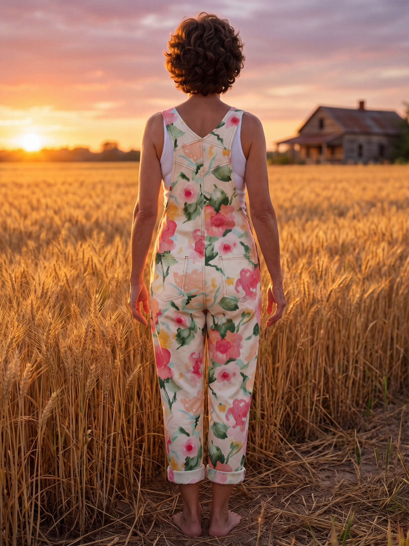 Christen | Floral-Print Overalls
