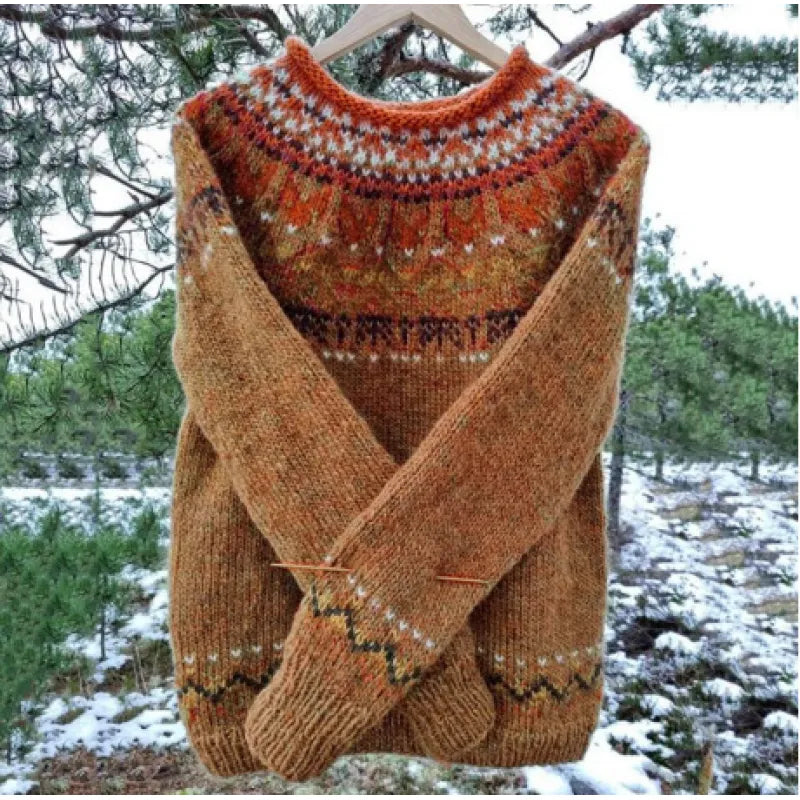 Nadine – Fair Isle Yoke Knit Sweater