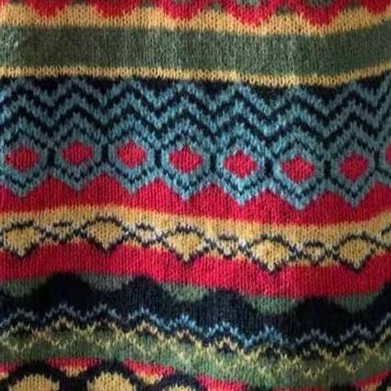 Eugenia – Folkloric Knit Sweater with Geometric Pattern