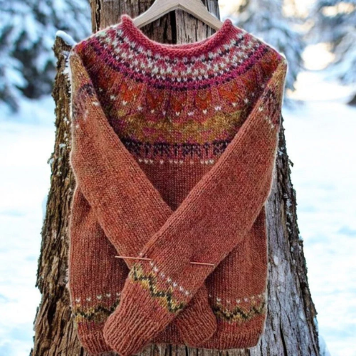 Nita – Fair Isle Yoke Knit Sweater