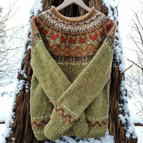Gretchen – Fair Isle Yoke Knit Sweater
