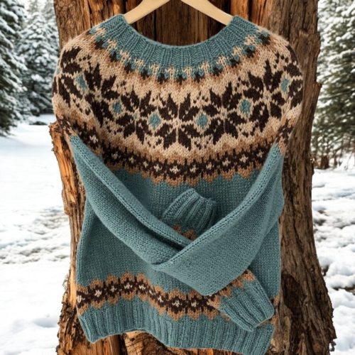 Regina – Fair Isle Knit Sweater with Nordic Detail