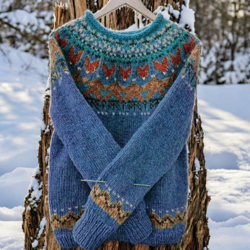 Tracy – Fair Isle Knit Sweater with Nordic Pattern