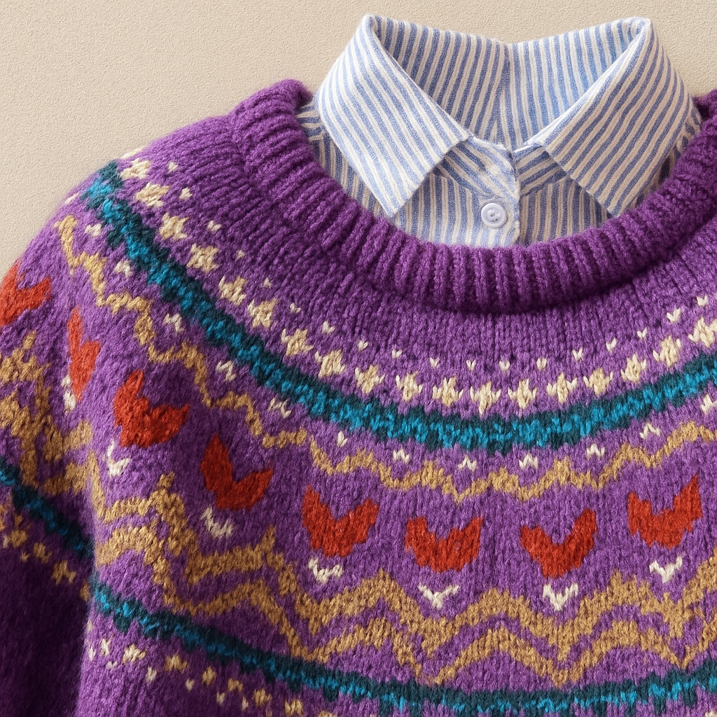 Rose – Classic Fair Isle Knit Sweater