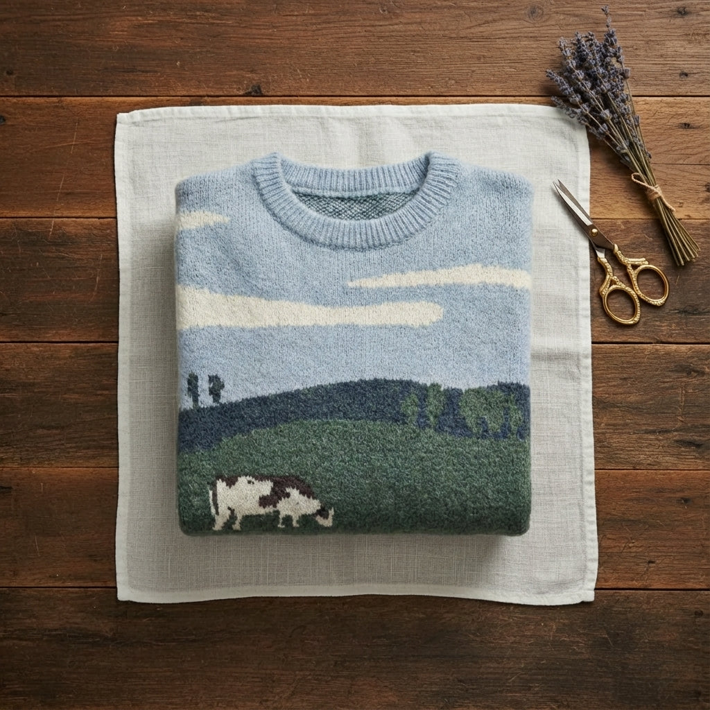 Elsie – Scenic Landscape Knit Sweater