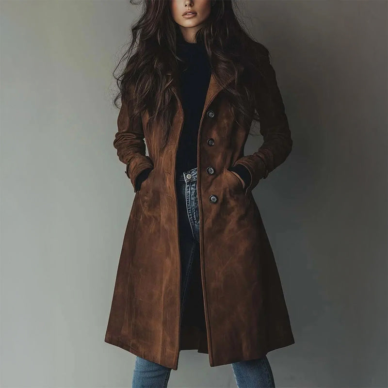 Bonnie – Suede-Look Longline Coat