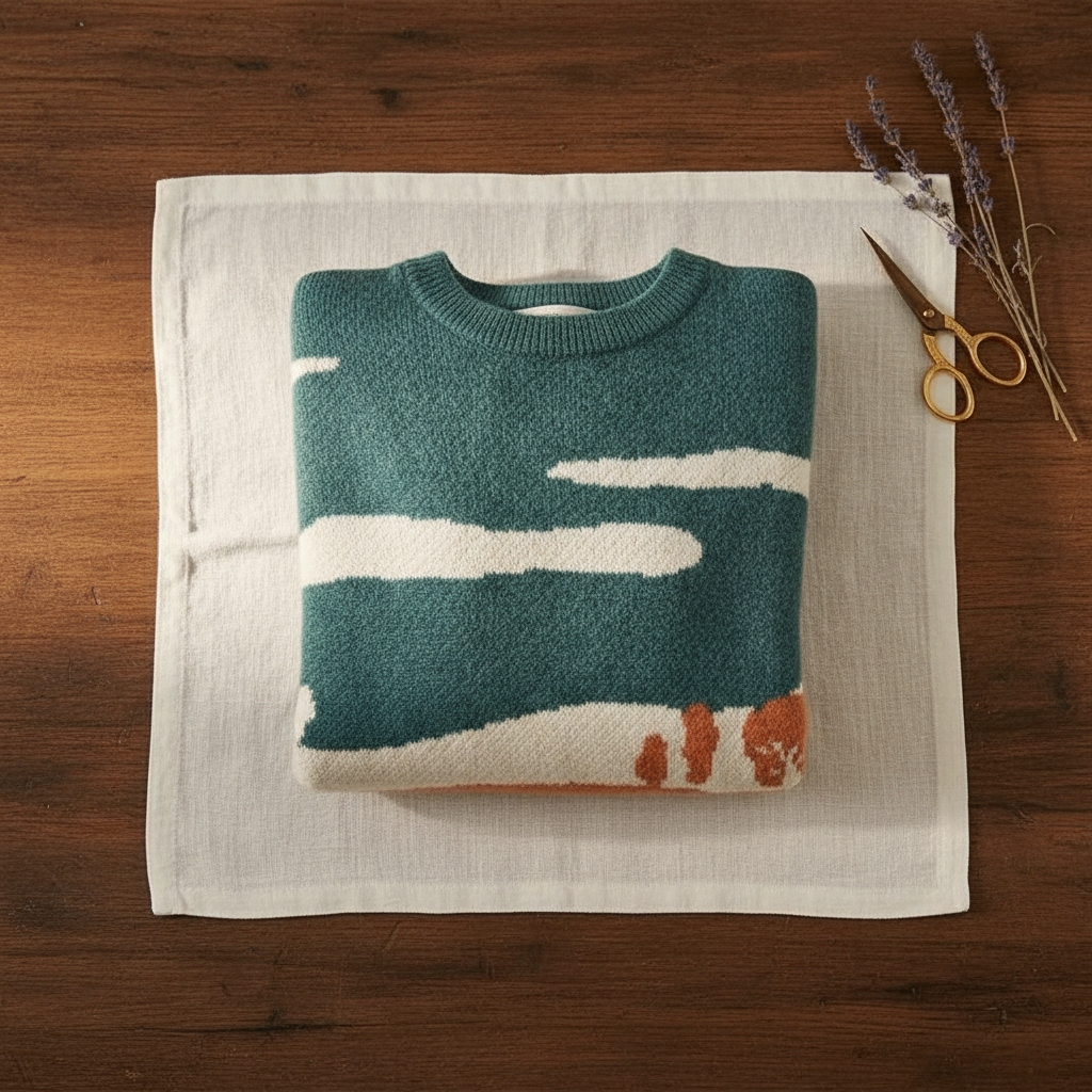 Pearl – Landscape Scene Knit Sweater