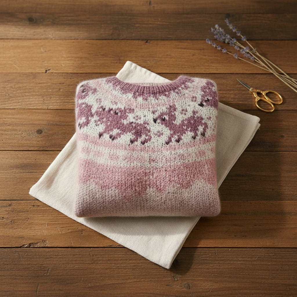Jennifer – Fair Isle Knit Sweater with Reindeer Pattern