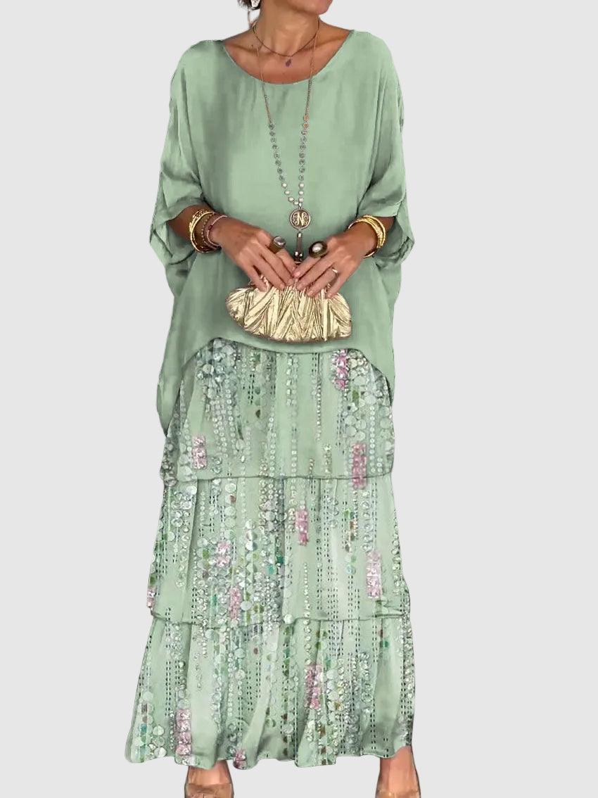 Leslie – Tiered Chiffon-Look Maxi Dress