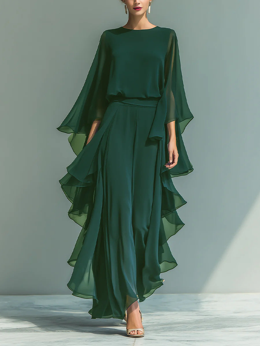 Emelia | Cape-Sleeve Evening Jumpsuit