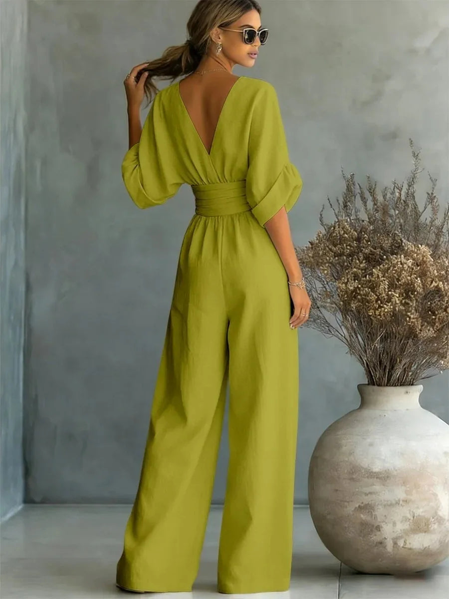 Dolores – Wide-Leg Belted Jumpsuit