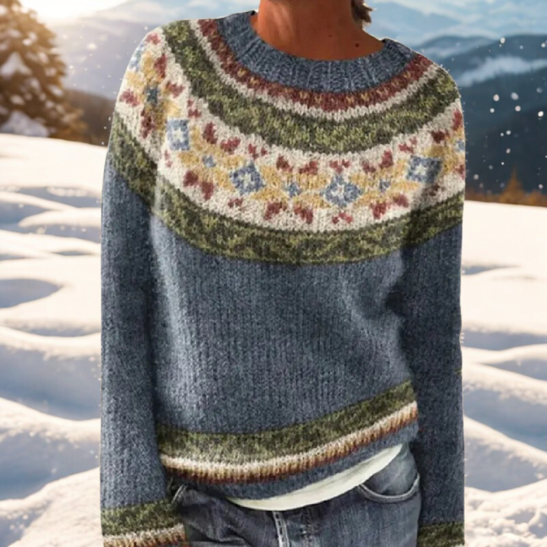 Eloise – Fair Isle Knit Sweater with Nordic Detail