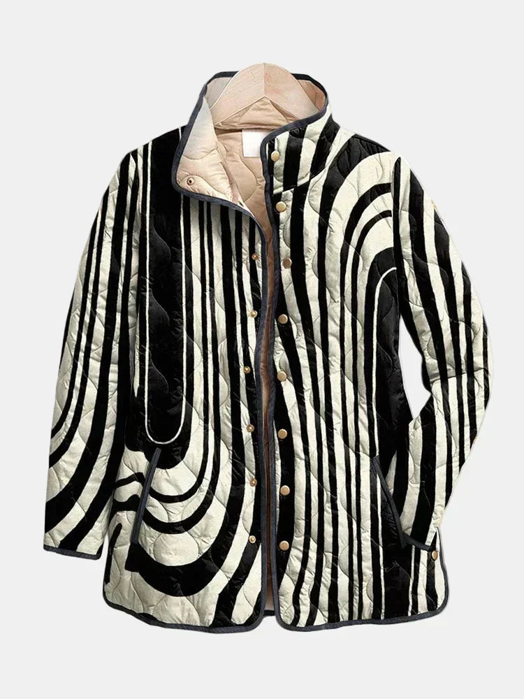 Annette – Quilted Abstract Print Jacket