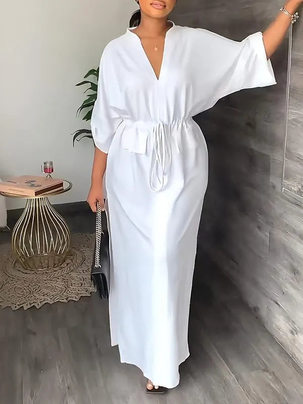 Merle – Drawstring Waist Relaxed Maxi Dress