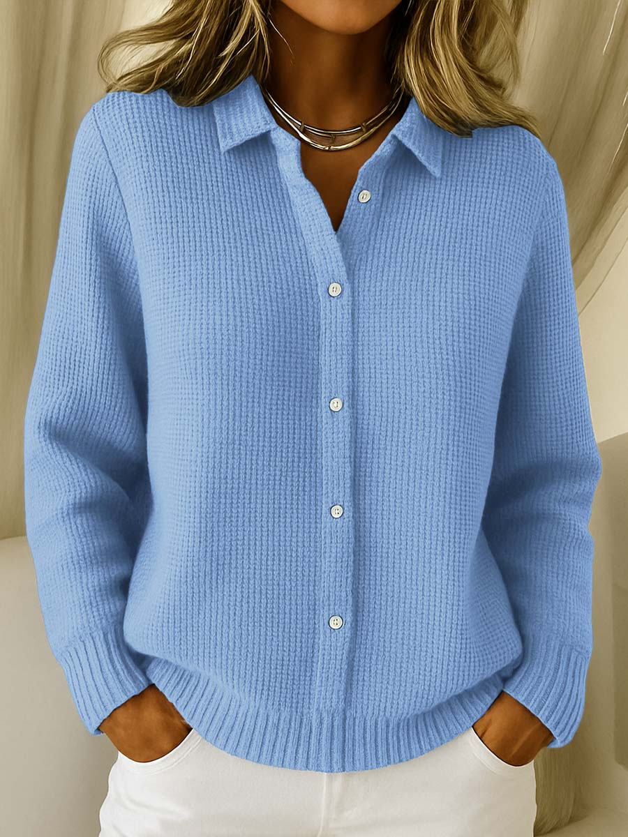 Verna – Textured Knit Button-Up Cardigan