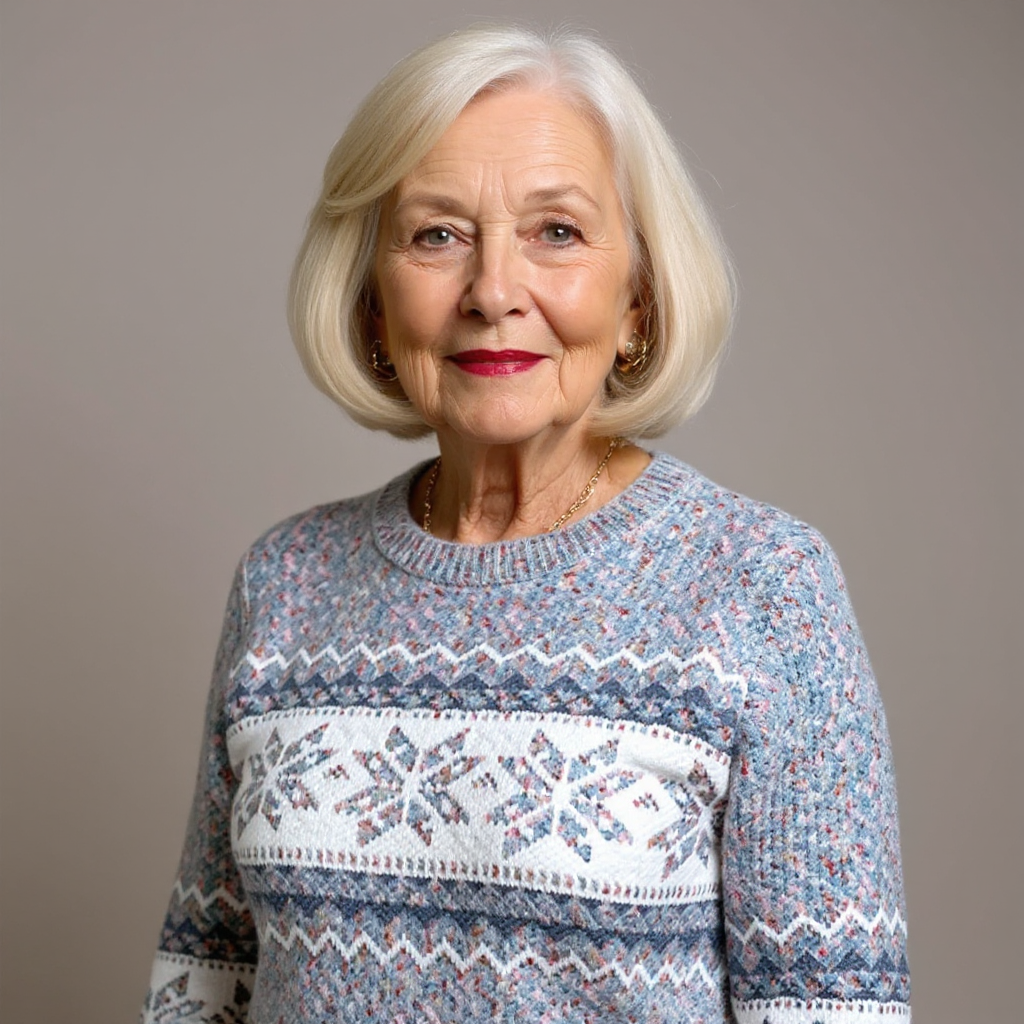 Vivien – Nordic Snowflake Knit Sweater
