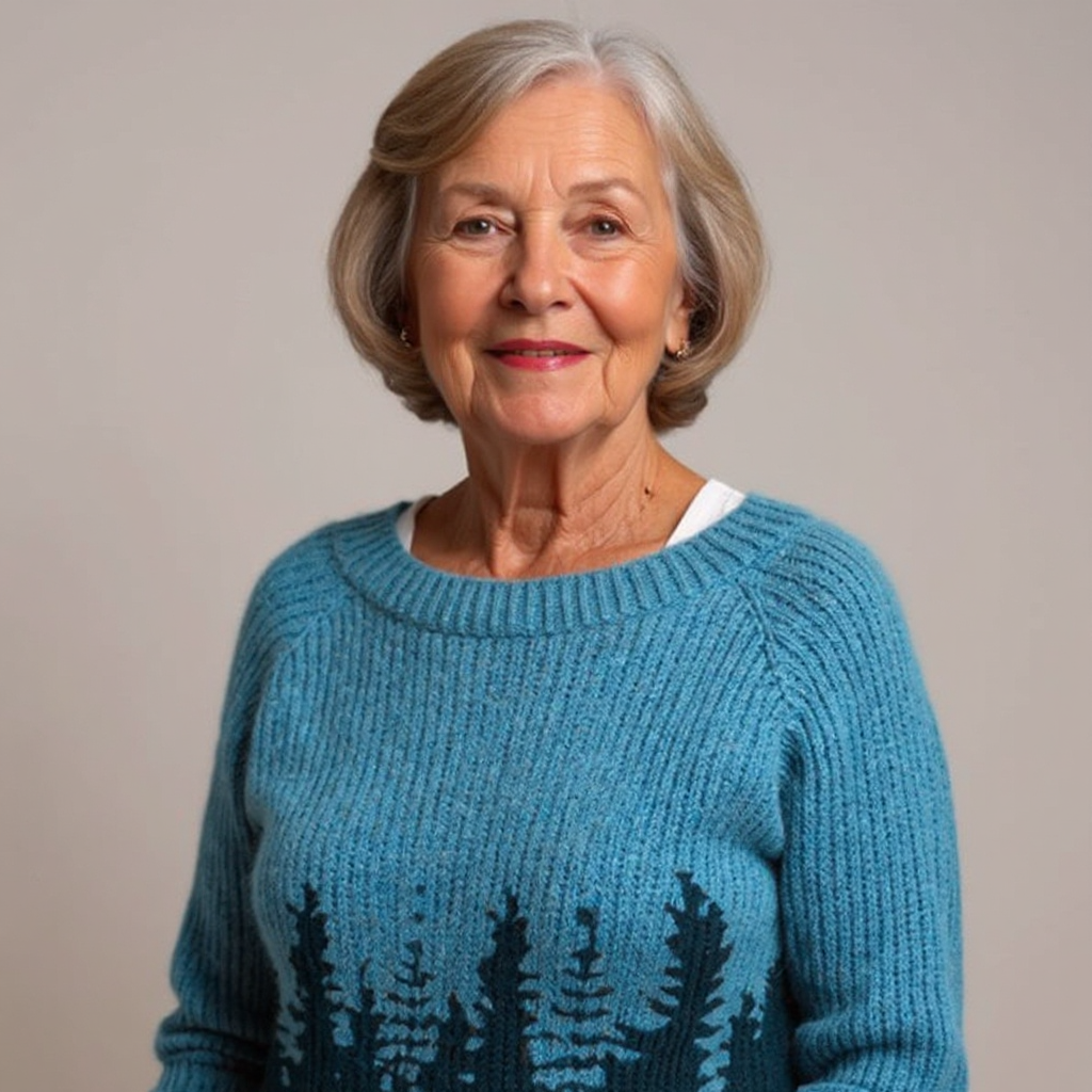 Ashley – Forest Print Relaxed Knit Sweater