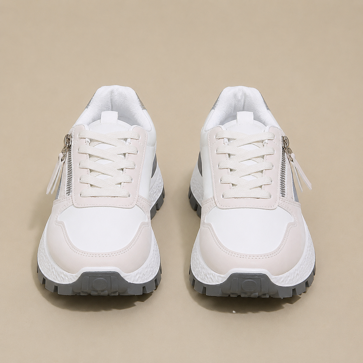 Mercedes – Leopard Panel Lace-Up Sneakers