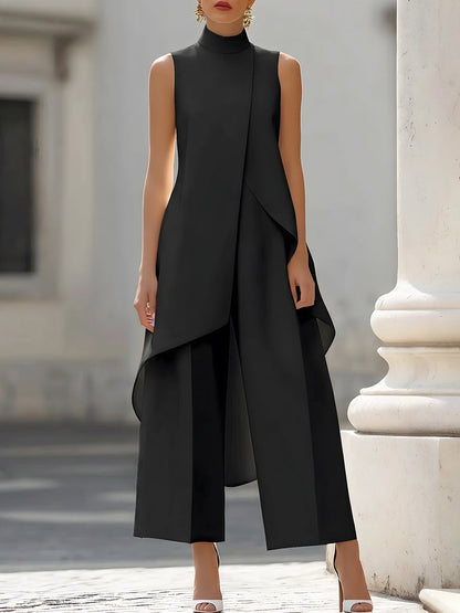 Georgette – Asymmetric Panel Wide-Leg Set