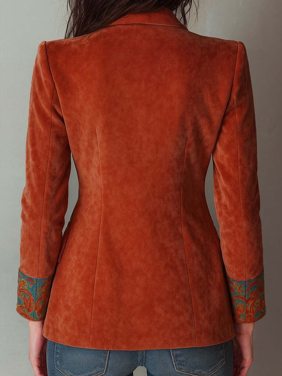 Nola – Velvet Paisley Print Blazer