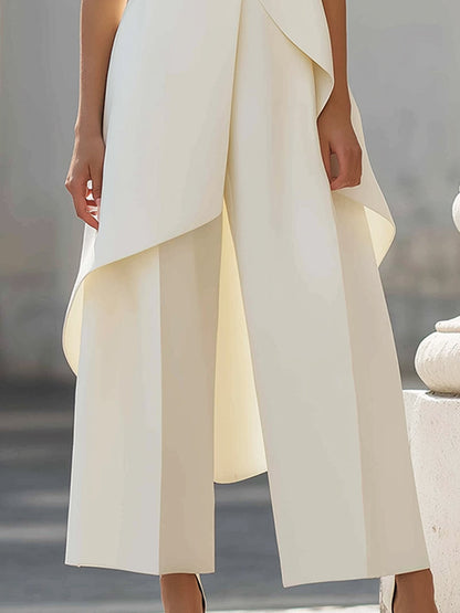 Georgette – Asymmetric Panel Wide-Leg Set