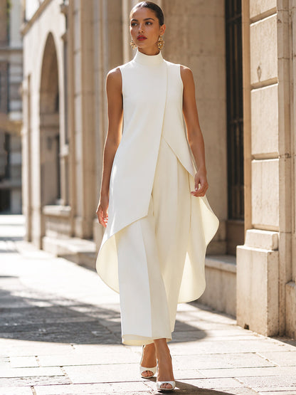 Georgette – Asymmetric Panel Wide-Leg Set