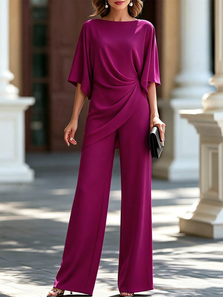Faye – Draped Wide-Leg Jumpsuit
