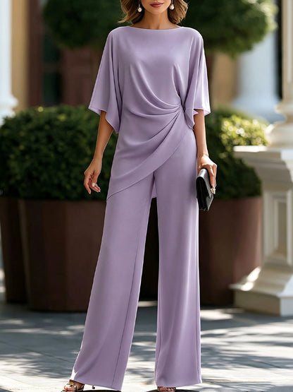 Faye – Draped Wide-Leg Jumpsuit