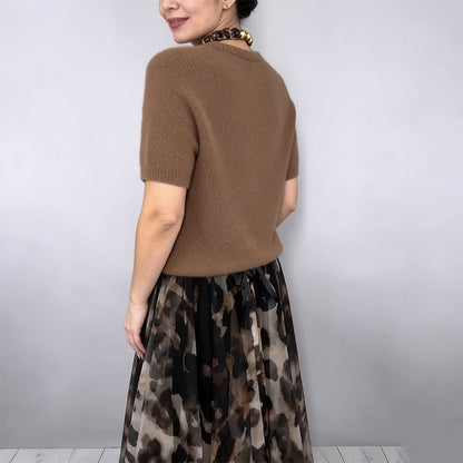 Precious | Leopard Flowy Skirt and Sweater Set