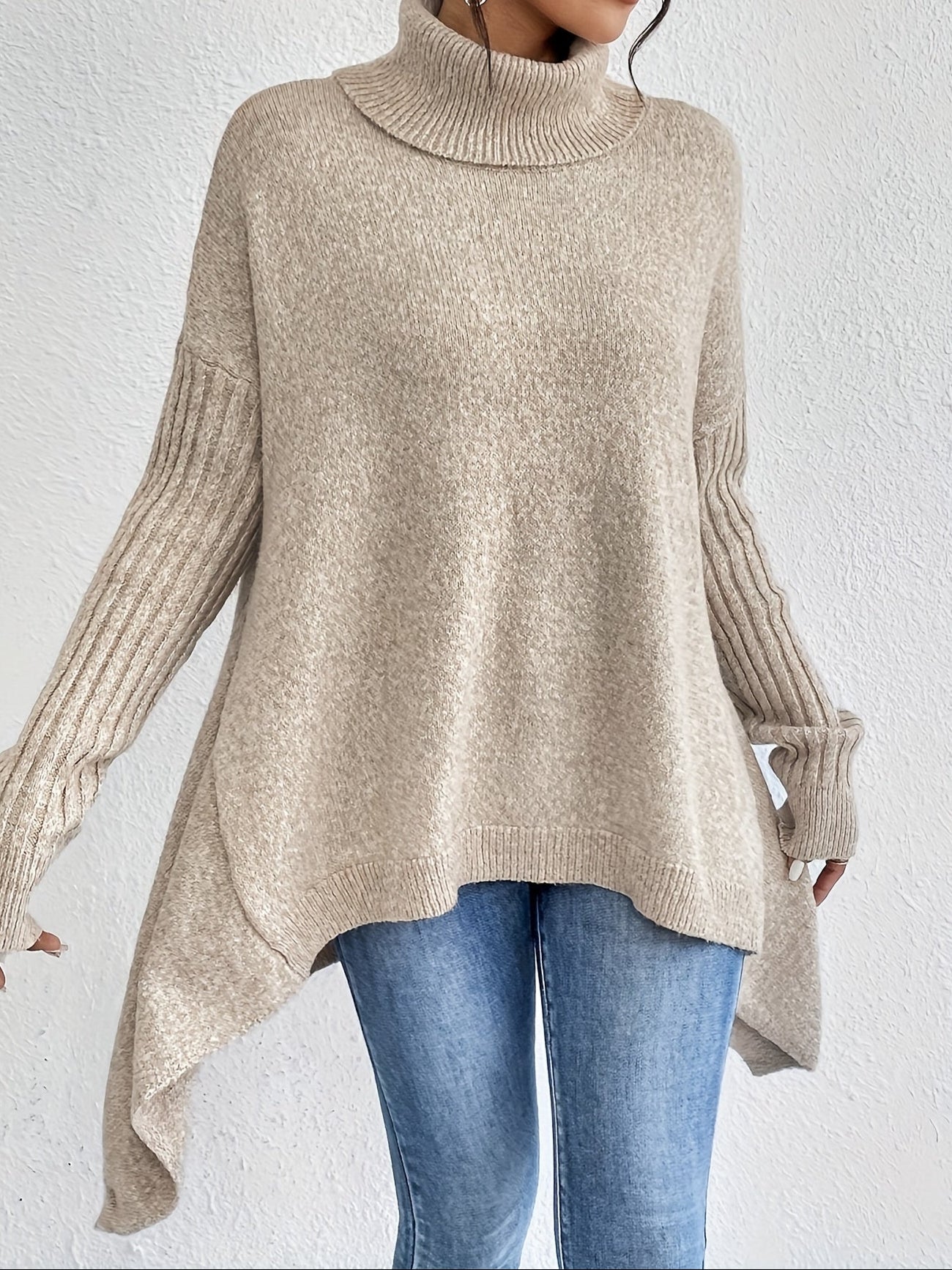 Erica – Oversized Turtleneck Knit Sweater