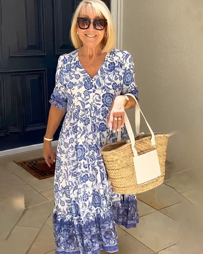 Tallis | Floral V-Neck Maxi Dress