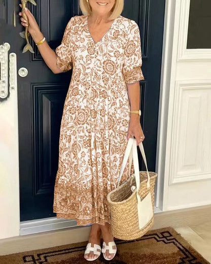 Tallis | Floral V-Neck Maxi Dress