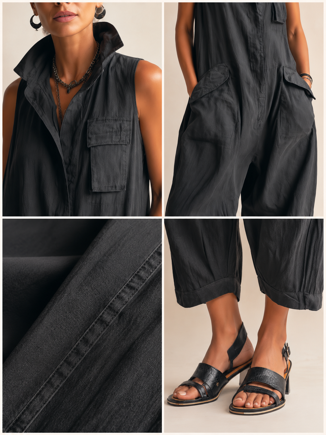 Mildred – Relaxed Cargo Jumpsuit