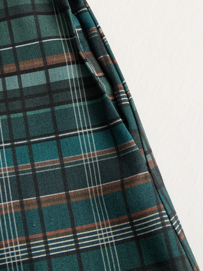 Marie – Plaid Button-Down Maxi Dress