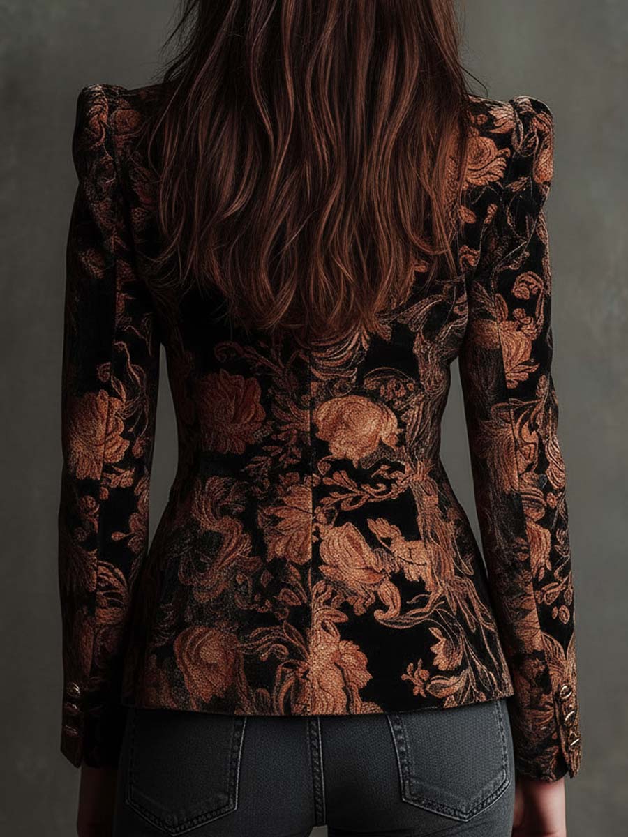 Renata – Baroque Floral Tailored Blazer