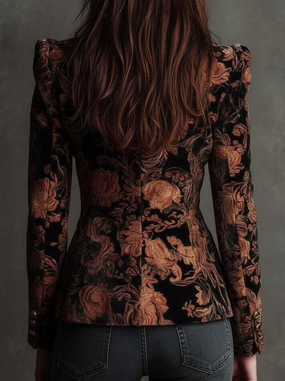 Renata – Baroque Floral Tailored Blazer