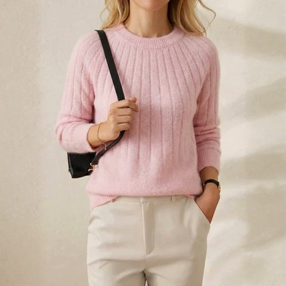Carleen – Ribbed Knit Crewneck Sweater