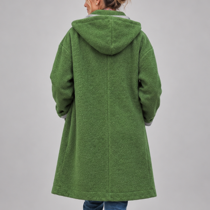 Gina – Hooded Button-Front Coat