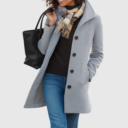 Ethel – Classic Tailored Single-Breasted Long Coat
