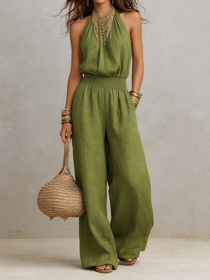 Barbara – Halter Neck Wide-Leg Jumpsuit