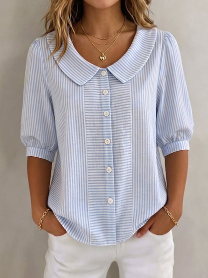 Marcy – Striped Peter Pan Collar Blouse