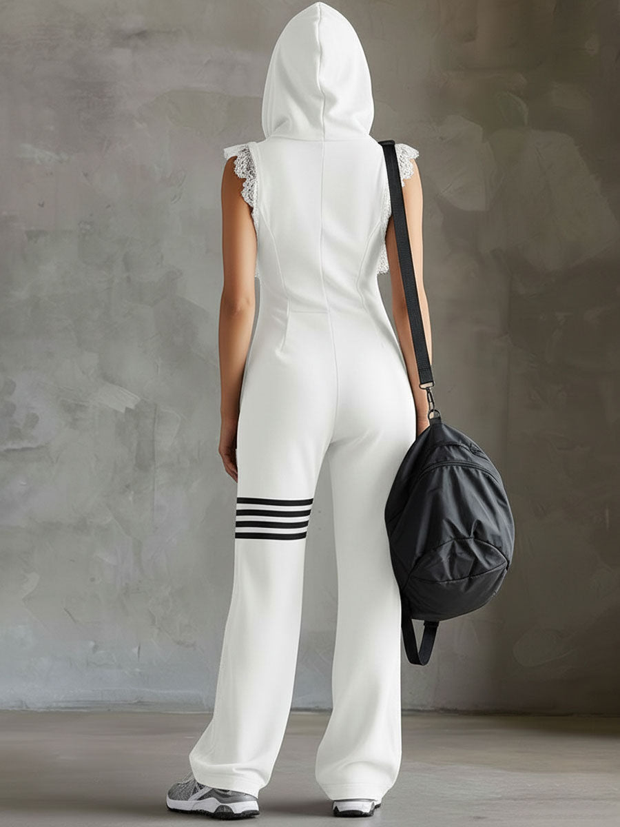 Thelma – Hooded Wide-Leg Sporty Jumpsuit