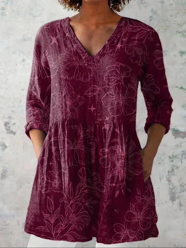 Madison | Morning Glory V-Neck Shirt