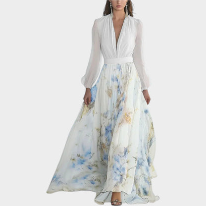 Claudette – Floral Chiffon-Look Maxi Dress