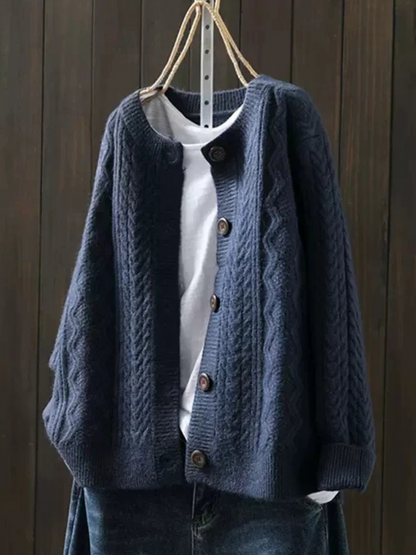 Ruby – Cable-Knit Button-Down Cardigan