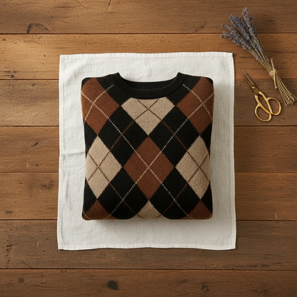 Amy – Argyle Knit Sweater