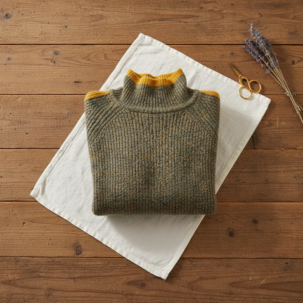 Josie – Ribbed Turtleneck Sweater with Contrast Trim