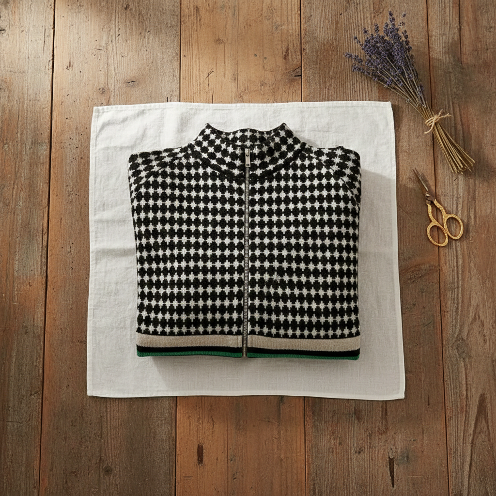 Diana – Retro Zip-Up Knit Cardigan