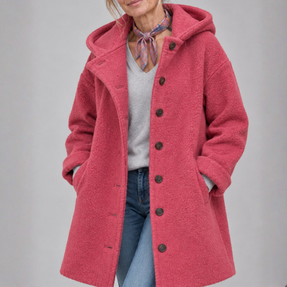 Gina – Hooded Button-Front Coat
